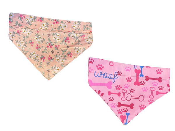 Nakura - Pet Bandana Combo - Light Pink and Dark Pink