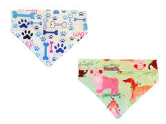 Nakura - Pet Bandana Combo - Green And Blue