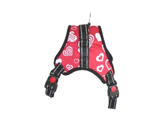 Nakura - Red Heart Dog Harness With Clips - Large