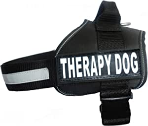 Nakura - Therapy Dog Harness With Removable Patches - Black - Large