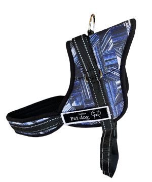 Nakura Senior Dog Harness With Removable Patches - Blue - Large