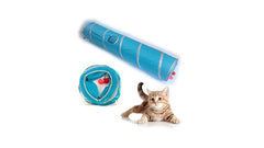 Nakura - Foldable Cat Tunnel With Two Hanging Toys - Blue