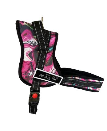 Nakura Senior Dog Harness With Removable Patches - Dark Pink - Large