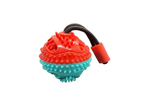 Nakura - Rubber Treat Dispensing Ball With Bell - Green And Pink