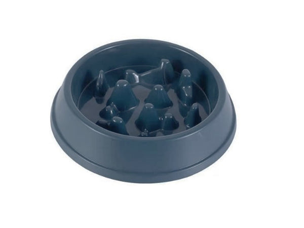 Nakura - Round Slow Feeding Dog Bowl - Navy