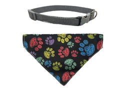 Nakura - Pet Bandana With Collar - Paw Print