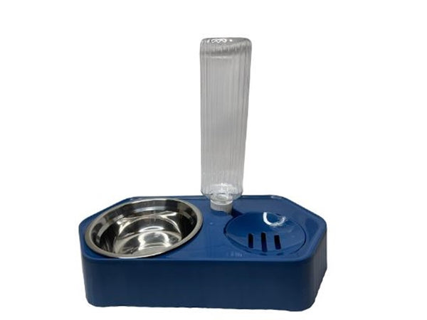 Nakura - Hexagonal Pet Water Dispenser And Feeder - Blue