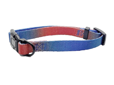 Nakura - Adjustable Dog Collar With Plastic Clasp - Blue And Red