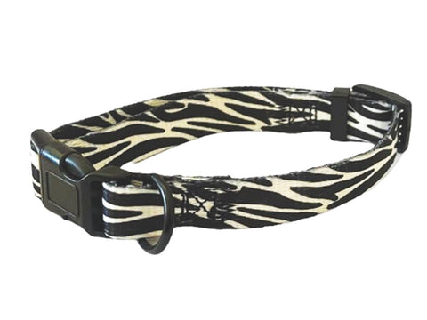 Nakura - Adjustable Dog Collar With Plastic Clasp - Black And White